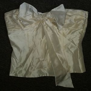 Worth | Strapless Off White Formal Top